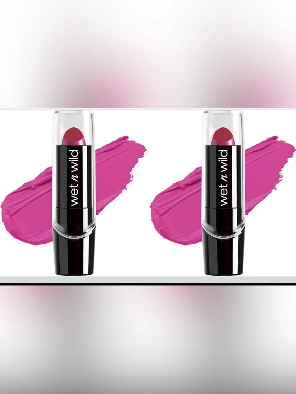 *BRAND NEW* (2)Wet N Wild 527B Fuchsia With Blue Pearl Silk Finish Lipstick